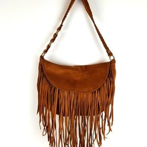 Mango fringe leather purse